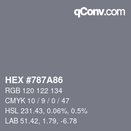 颜色代码: HEX #787A86 | qconv.com