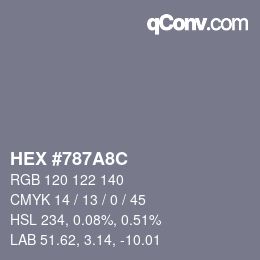 颜色代码: HEX #787A8C | qconv.com