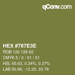 Color code: HEX #787E3E | qconv.com