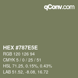 Code couleur: HEX #787E5E | qconv.com