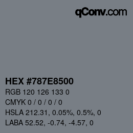 Color code: HEX #787E8500 | qconv.com