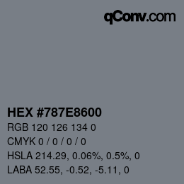 Color code: HEX #787E8600 | qconv.com