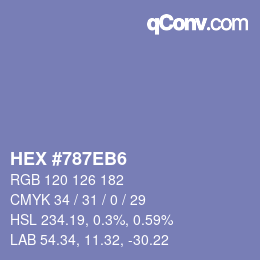 Color code: HEX #787EB6 | qconv.com