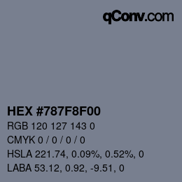 Color code: HEX #787F8F00 | qconv.com