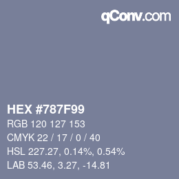 カラーコード: HEX #787F99 | qconv.com
