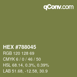 カラーコード: HEX #788045 | qconv.com