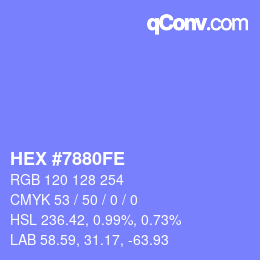 Color code: HEX #7880FE | qconv.com