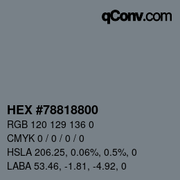 Código de color: HEX #78818800 | qconv.com