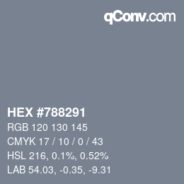Farbcode: HEX #788291 | qconv.com