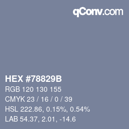 Color code: HEX #78829B | qconv.com