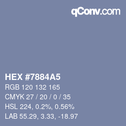 Color code: HEX #7884A5 | qconv.com