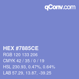 颜色代码: HEX #7885CE | qconv.com