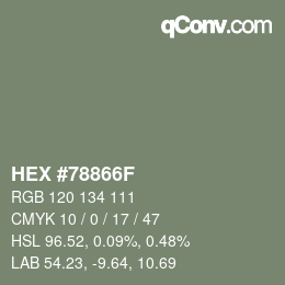 Farbcode: HEX #78866F | qconv.com