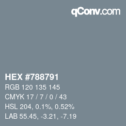 カラーコード: HEX #788791 | qconv.com