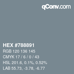 カラーコード: HEX #788891 | qconv.com