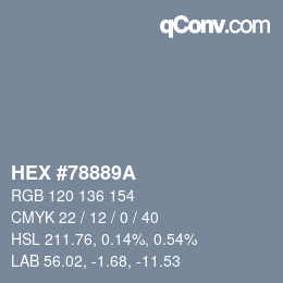 Código de color: HEX #78889A | qconv.com
