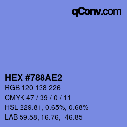 Color code: HEX #788AE2 | qconv.com