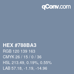 Color code: HEX #788BA3 | qconv.com