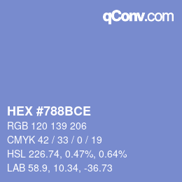 Color code: HEX #788BCE | qconv.com
