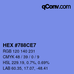 カラーコード: HEX #788CE7 | qconv.com