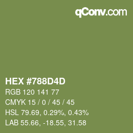 カラーコード: HEX #788D4D | qconv.com