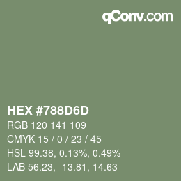Código de color: HEX #788D6D | qconv.com