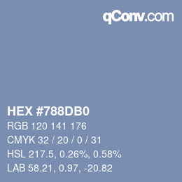 颜色代码: HEX #788DB0 | qconv.com