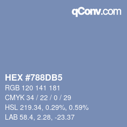 颜色代码: HEX #788DB5 | qconv.com