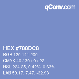 カラーコード: HEX #788DC8 | qconv.com