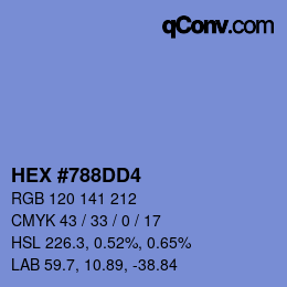 颜色代码: HEX #788DD4 | qconv.com