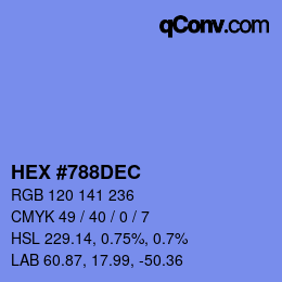 カラーコード: HEX #788DEC | qconv.com