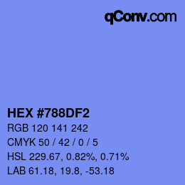 颜色代码: HEX #788DF2 | qconv.com