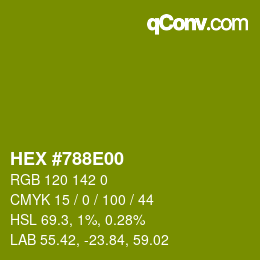 颜色代码: HEX #788E00 | qconv.com