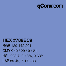 カラーコード: HEX #788EC9 | qconv.com