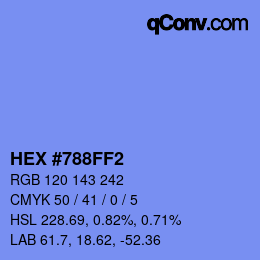 颜色代码: HEX #788FF2 | qconv.com