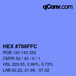 颜色代码: HEX #788FFC | qconv.com