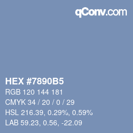颜色代码: HEX #7890B5 | qconv.com