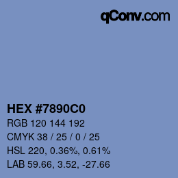 颜色代码: HEX #7890C0 | qconv.com