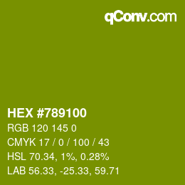 カラーコード: HEX #789100 | qconv.com