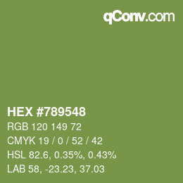 颜色代码: HEX #789548 | qconv.com
