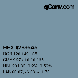 Color code: HEX #7895A5 | qconv.com