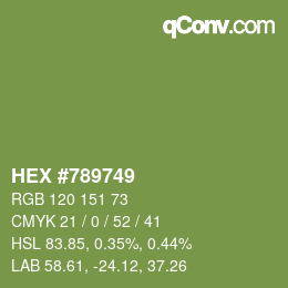 Color code: HEX #789749 | qconv.com