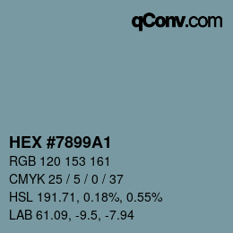 Farbcode: HEX #7899A1 | qconv.com
