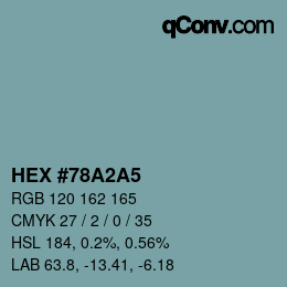 Color code: HEX #78A2A5 | qconv.com