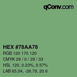 カラーコード: HEX #78AA78 | qconv.com