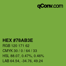 Color code: HEX #78AB3E | qconv.com