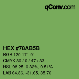 Color code: HEX #78AB5B | qconv.com