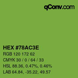 Color code: HEX #78AC3E | qconv.com