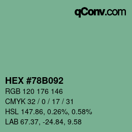 Color code: HEX #78B092 | qconv.com