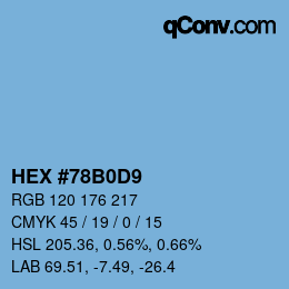 Código de color: HEX #78B0D9 | qconv.com